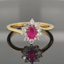 RING AUS 925/- SILBER VERGOLDET MIT SAMBIA RUBIN & ZIRKON