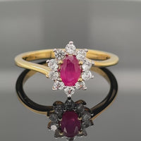 RING AUS 925/- SILBER VERGOLDET MIT SAMBIA RUBIN & ZIRKON