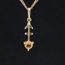 ANHÄNGER "SCHÜTZE" AUS 375/- GELBGOLD MIT CITRIN & DIAMANT (GES. CA. 0,17 ct.)