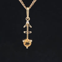 ANHÄNGER "SCHÜTZE" AUS 375/- GELBGOLD MIT CITRIN & DIAMANT (GES. CA. 0,17 ct.)