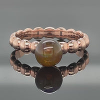 RING AUS 925/- SILBER ROSÉVERGOLDET MIT KRISTALLOPAL (CA. 1,22 ct.)