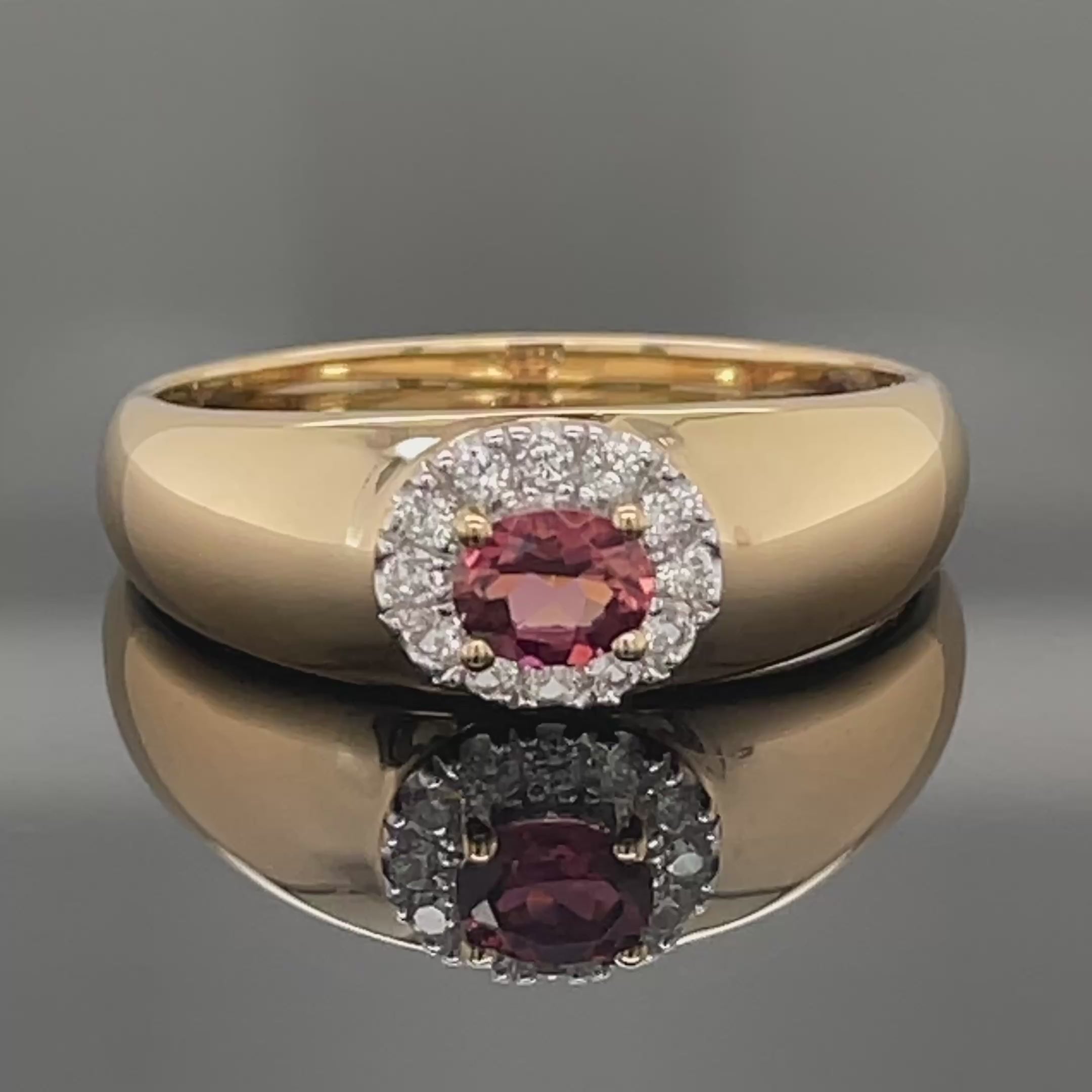 RING AUS 925/- SILBER VERGOLDET MIT PINK TURMALIN & ZIRKON