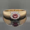 RING AUS 925/- SILBER VERGOLDET MIT PINK TURMALIN & ZIRKON