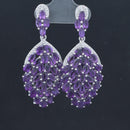 OHRSTECKER AUS 925/- SILBER RHODINIERT MIT AMETHYST & ZIRKON