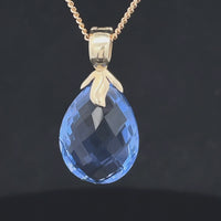 CLIP ANHÄNGER AUS 375/- GELBGOLD MIT FLUORIT ( CA. 11,0 ct.)