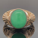 RING AUS 925/- SILBER VERGOLDET MIT CHRYSOPRAS