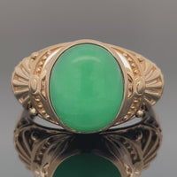 RING AUS 925/- SILBER VERGOLDET MIT CHRYSOPRAS