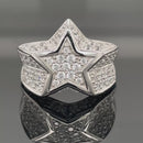 RING AUS 925/- SILBER RHODINIERT MIT ZIRKONIA