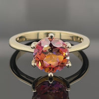RING GR. 17 (CA.53) AUS 375/- GELBGOLD MIT TOPAS BEH.