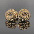 OHRSTECKER AUS 925/- SILBER VERGOLDET MIT WEIßTOPAS