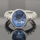 RING AUS 925/- SILBER RHODINIERT MIT FLUORIT (ca.2,63 ct.)