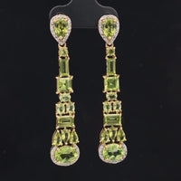 OHRSTECKER AUS 925/- SILBER VERGOLDET MIT PERIDOT & WEIßTOPAS