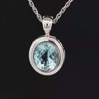 CLIP ANHÄNGER AUS 585/- WEIßGOLD MIT SANTA MARIA AQUAMARIN (CA. 3,20ct.)