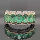 RING GR. 17 (53) AUS 585/-GELBGOLD MIT SAMBIA SMARAGD & BRILLANTEN