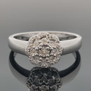 RING AUS 925/- SILBER RHODINIERT MIT DIAMANTEN (GES. CA. 0,15 ct.)