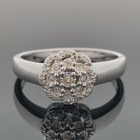 RING AUS 925/- SILBER RHODINIERT MIT DIAMANTEN (GES. CA. 0,15 ct.)