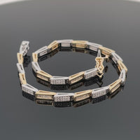 ARMBAND AUS 585/- GOLD BICOLOR MIT DIAMANTEN ( GES. CA. 1,00 ct.)