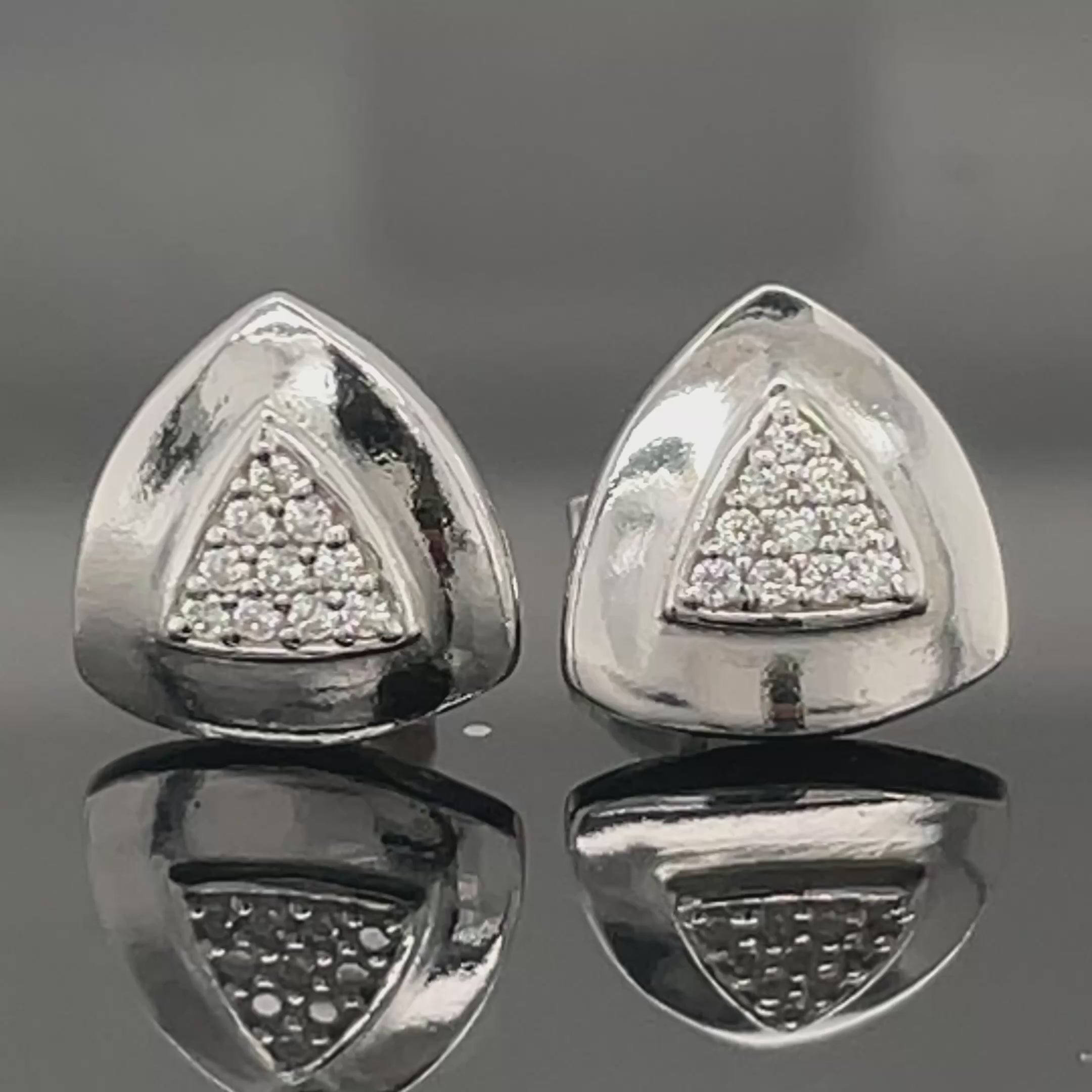 OHRSTECKER AUS 925/- SILBER RHODINIERT MIT ZIRKONIA