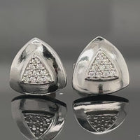 OHRSTECKER AUS 925/- SILBER RHODINIERT MIT ZIRKONIA