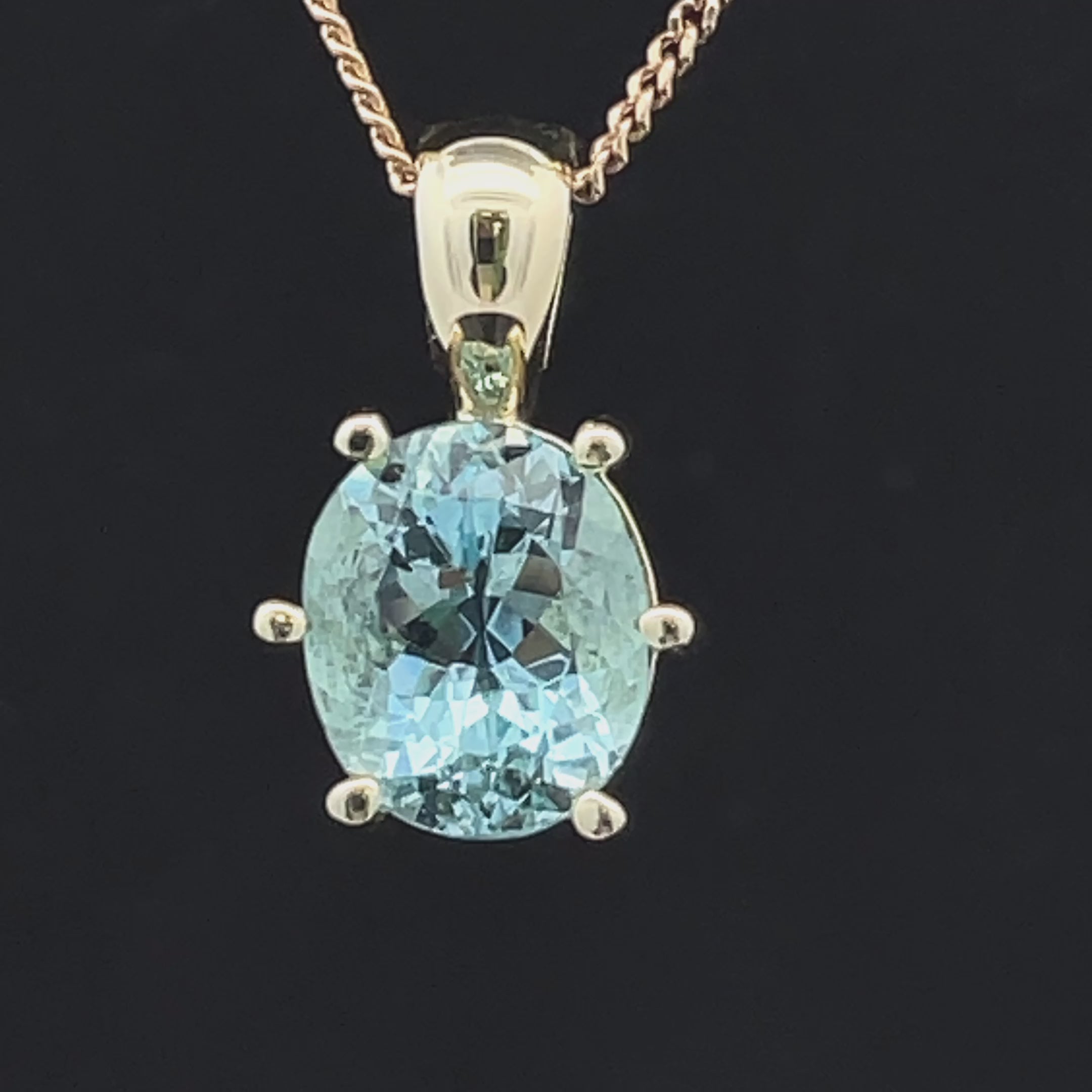 CLIP ANHÄNGER AUS 585/- GELBGOLD MIT SANTA MARIA AQUAMARIN