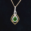 ANHÄNGER AUS 925/- SILBER VERGOLDET MIT CHROMDIOPSID & ZIRKON
