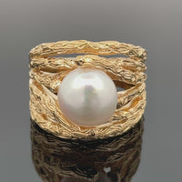 RING AUS 925/- SILBER VERGOLDET MIT SÜßWASSERZUCHTPERLE