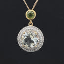 ANHÄNGER AUS 925/- SILBER VERGOLDET MIT PRASIOLITH, PERIDOT & ZIRKON
