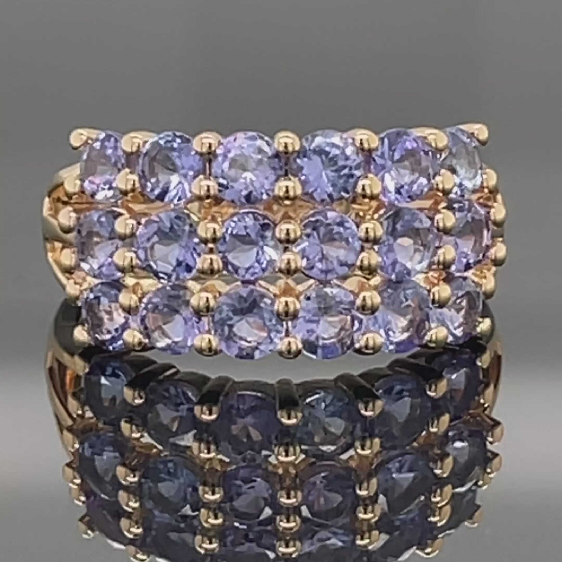 RING AUS 925/- SILBER VERGOLDET MIT TANSANIT