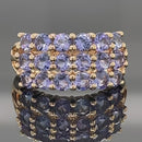 RING AUS 925/- SILBER VERGOLDET MIT TANSANIT