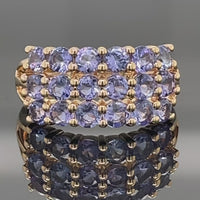 RING AUS 925/- SILBER VERGOLDET MIT TANSANIT