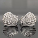 OHRSTECKER "MUSCHEL" AUS 925/- SILBER RHODINIERT