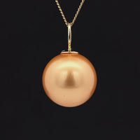 ANHÄNGER AUS 925/- SILBER GELBGOLDPLATTIERT MIT MUSCHELKERNPERLE