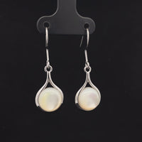 OHRHAKEN AUS 925/- SILBER RHODINIERT MIT PERLMUTT