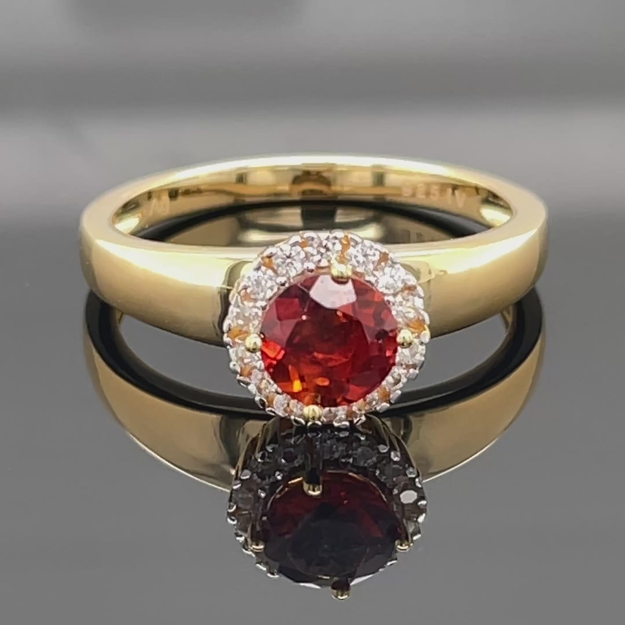 RING AUS 925/- SILBER VERGOLDET MIT MADERIA CITRIN & ZIRKON