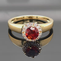 RING AUS 925/- SILBER VERGOLDET MIT MADERIA CITRIN & ZIRKON