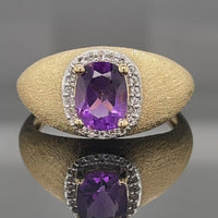 RING AUS 925/- SILBER VERGOLDET MIT AMETHYST & ZIRKON