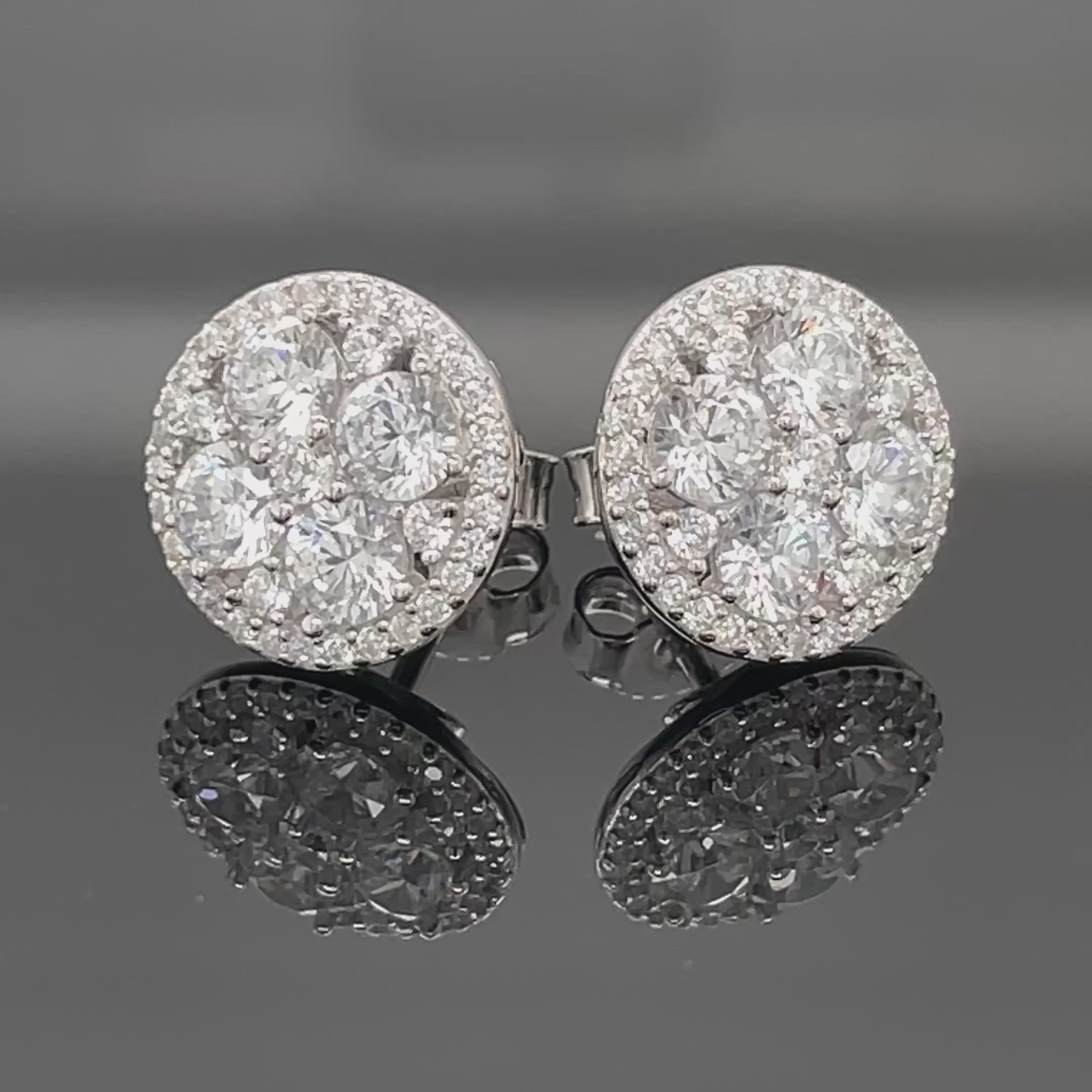 OHRSTECKER AUS 925/- SILBER RHODINIERT MIT ZIRKONIA