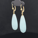 OHRHÄNGER AUS 375/- GELBGOLD MIT MILKY AQUAMARIN (GES.CA.30,0 ct.)