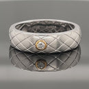 RING AUS 925/- SILBER & 375/- GELBGOLD MIT BRILLANT (CA.0,05 ct.)