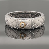 RING AUS 925/- SILBER & 375/- GELBGOLD MIT BRILLANT (CA.0,05 ct.)