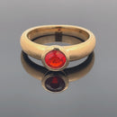 RING AUS 925/- SILBER VERGOLDET MIT FEUEROPAL ( CA. 0,32 ct.)