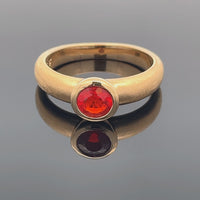 RING AUS 925/- SILBER VERGOLDET MIT FEUEROPAL ( CA. 0,32 ct.)
