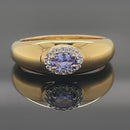 RING AUS 925/- SILBER VERGOLDET MIT TANSANIT & ZIRKON