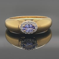 RING AUS 925/- SILBER VERGOLDET MIT TANSANIT & ZIRKON
