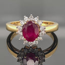 RING AUS 925/- SILBER VERGOLDET MIT SAMBIA RUBIN & ZIRKON