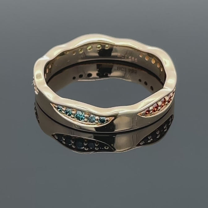 RING AUS 585/- GELBGOLD mit Multi Brillanten beh. (ca. 0,380 ct.)