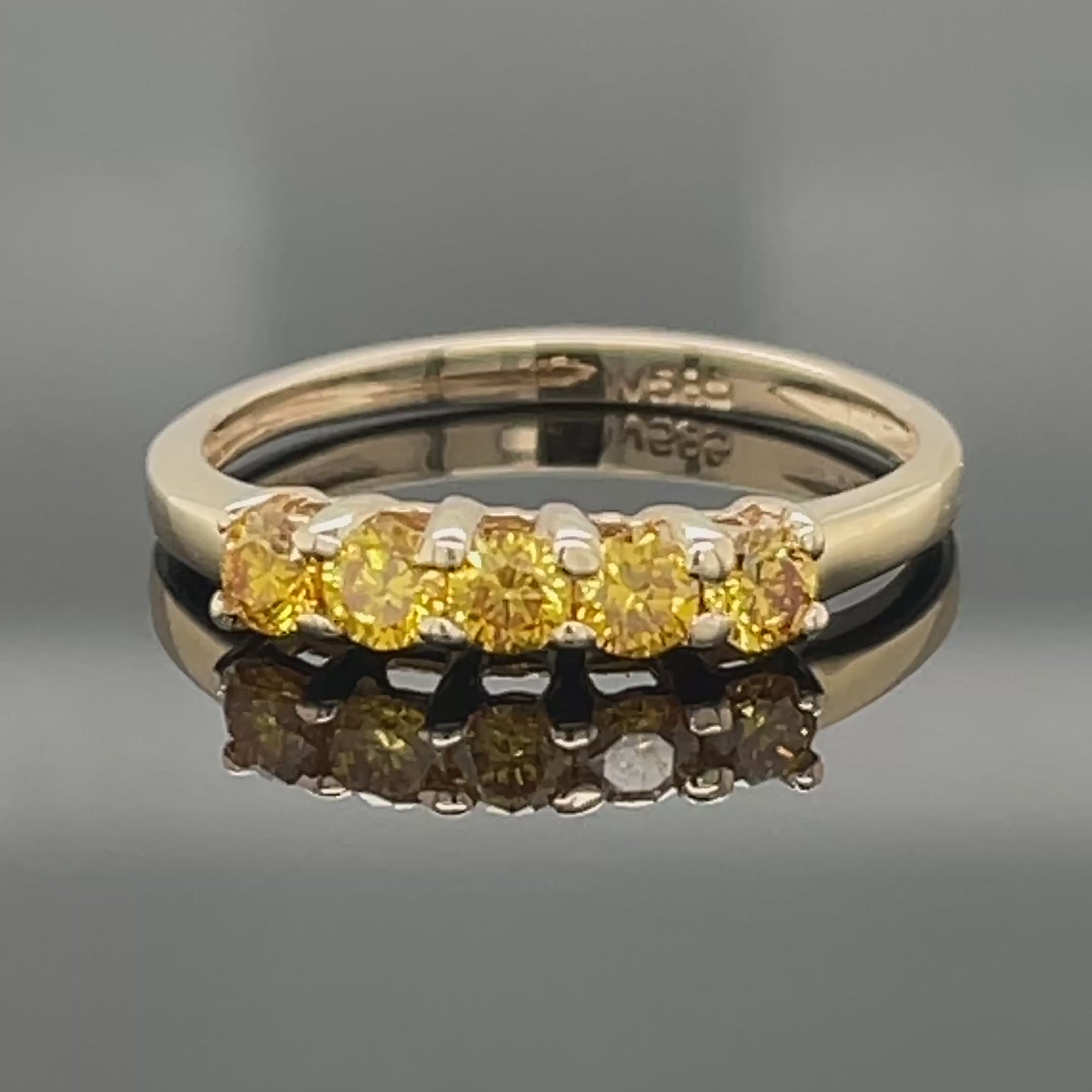 RING AUS 585/- GELBGOLD MITHONEY YELLOW BRILLANTEN (ges.ca. 0,35 ct.)