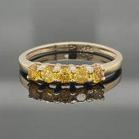 RING AUS 585/- GELBGOLD MITHONEY YELLOW BRILLANTEN (ges.ca. 0,35 ct.)