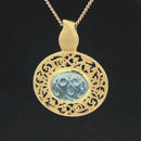 CLIP ANHÄNGER AUS 375/- GELBGOLD MIT MILKY AQUAMARIN (CA. 2,31 ct.)