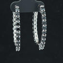 WENDECREOLEN AUS 925/- SILBER RHODINIERT MIT SPINELL & ZIRKON ( GES.CA. 6,06 ct.)